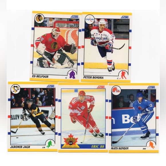 Score 1990/91 Factory Hockey Card Set Lindros Federov Jagr Belfour Rookie Cards - Picture 2 of 3